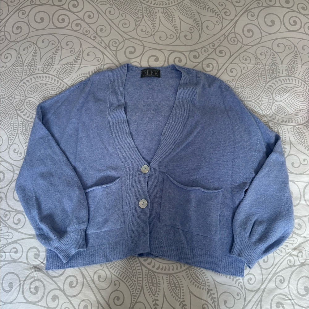 Elle Women's Blue Cardigan Sweater